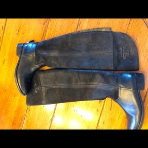 Black Signature Leather Riding Boot